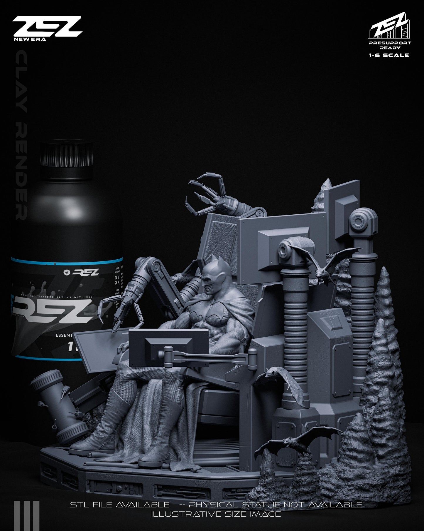 Batman (Throne) Statue 3D-Printed Kit