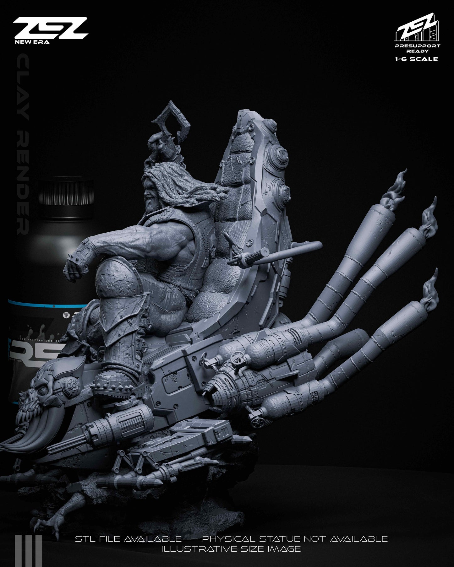 Lobo (Throne) Statue 3D-Printed Kit