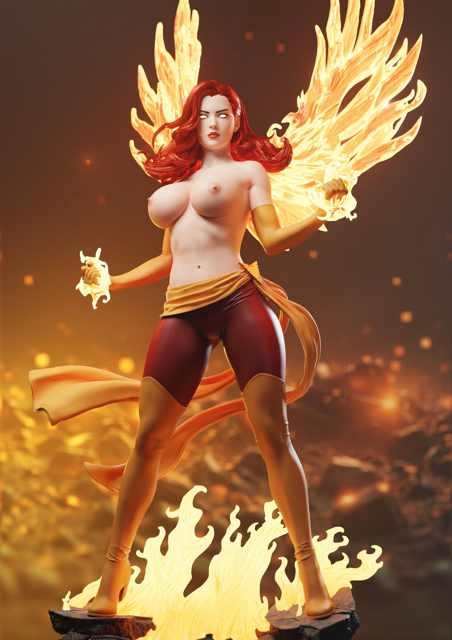 Dark Phoenix Statue 3D-Printed Kit