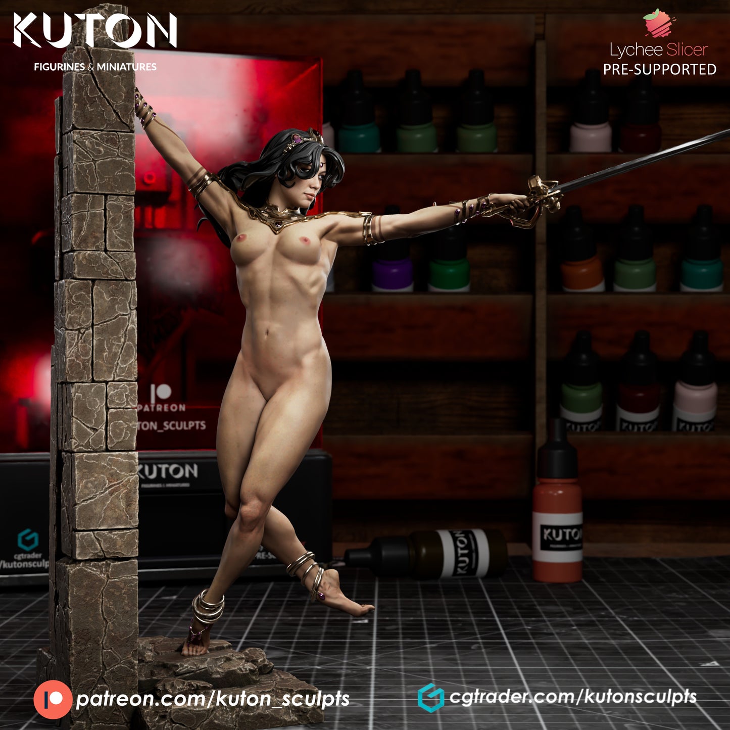 Dejah Thoris Statue 3D-Printed Kit