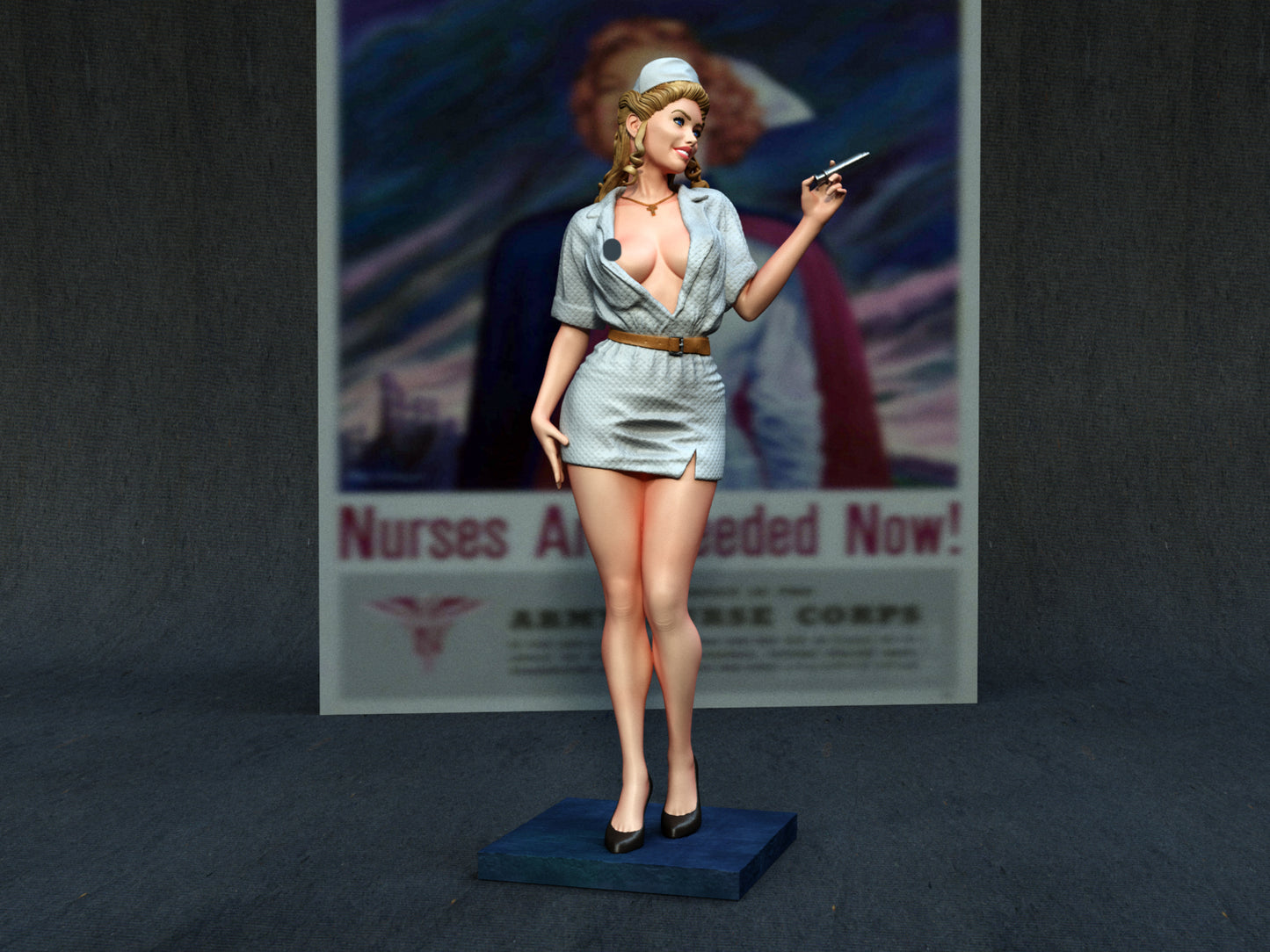 Nurse Pinup Statue 3D-Printed Kit