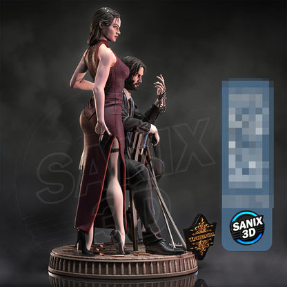Ballerina & John Wick Statue