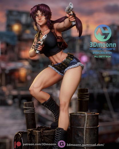 Revy (Black Lagoon) Statue 3D-Printed Kit