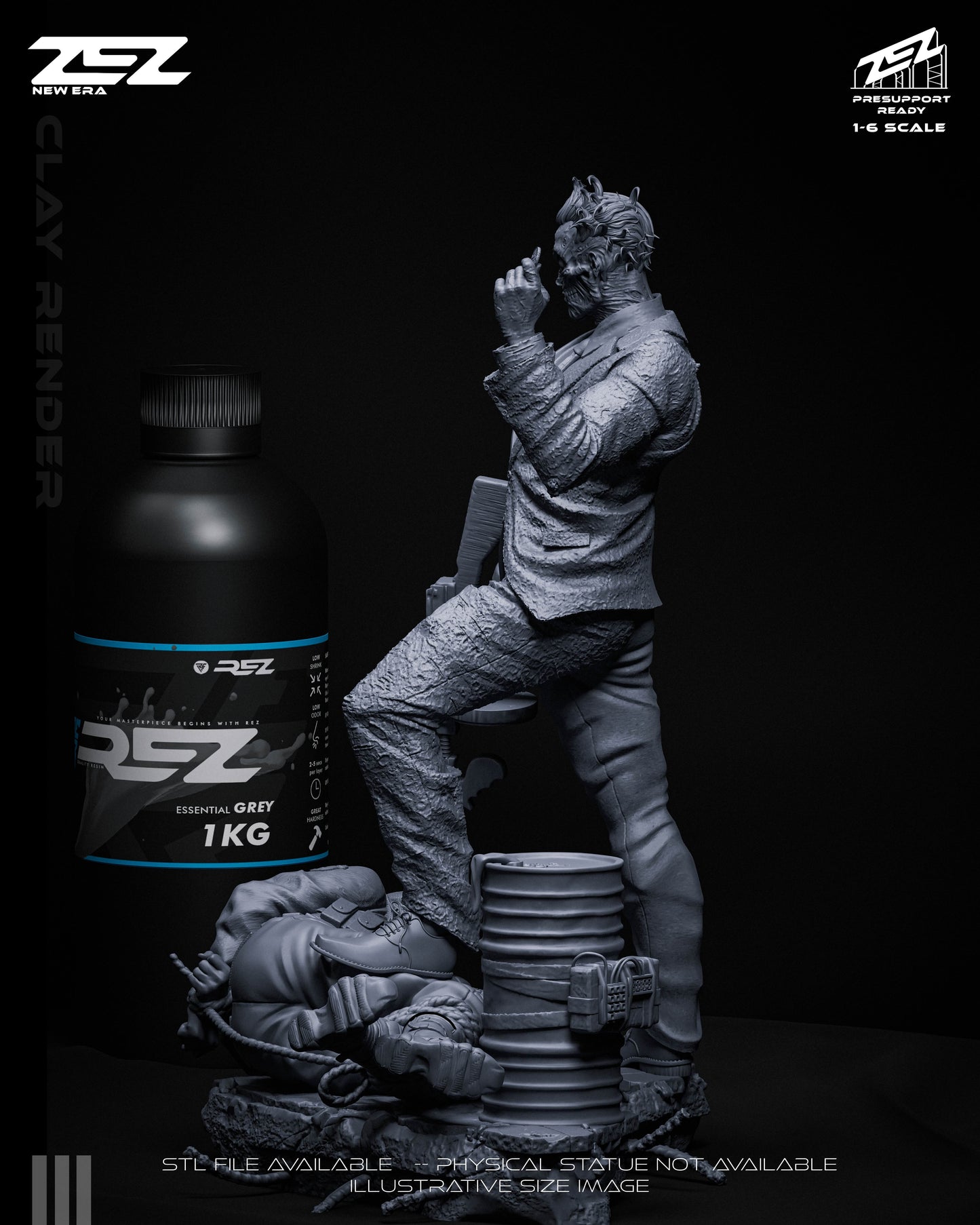 Two Face Statue 3D-Printed Kit