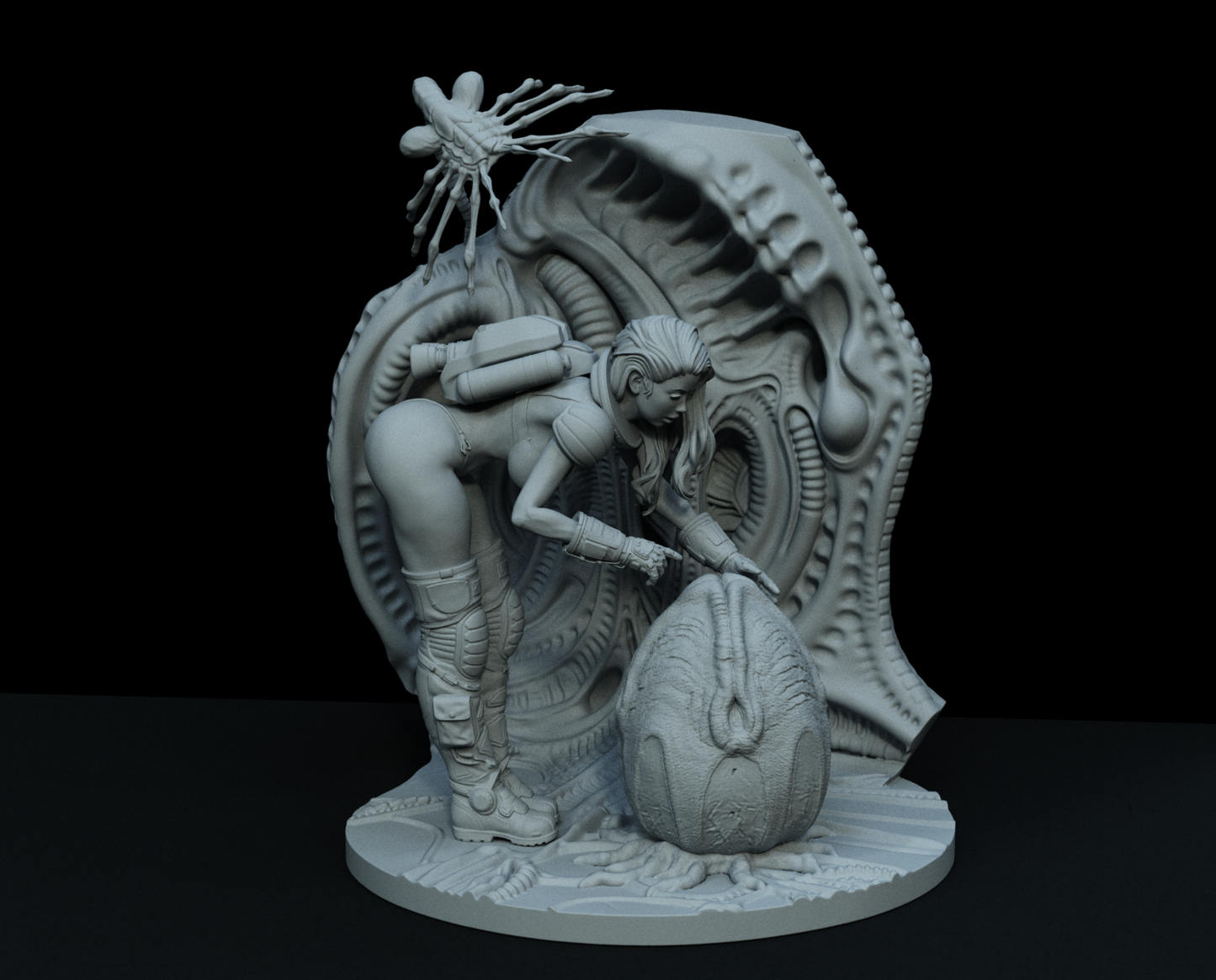 Alien Pinup Statue 3D-Printed Kit