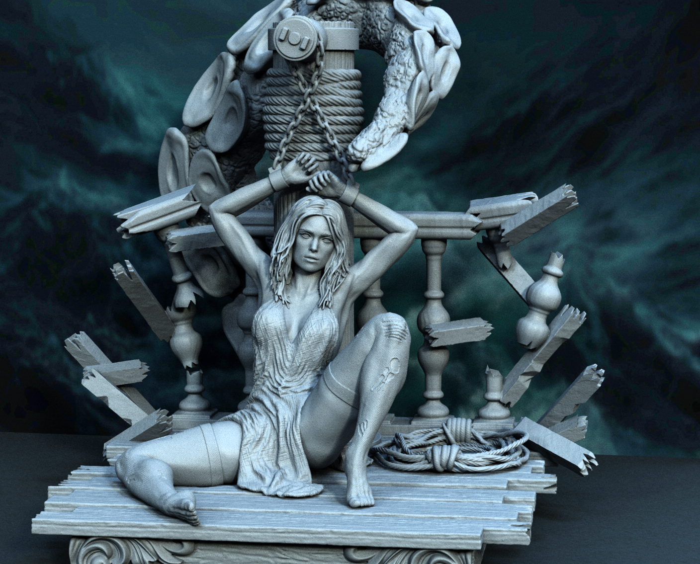 Elizabeth Swan Statue 3D-Printed Kit