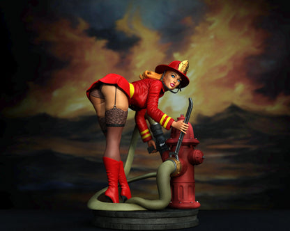 Firefighter Pinup Statue