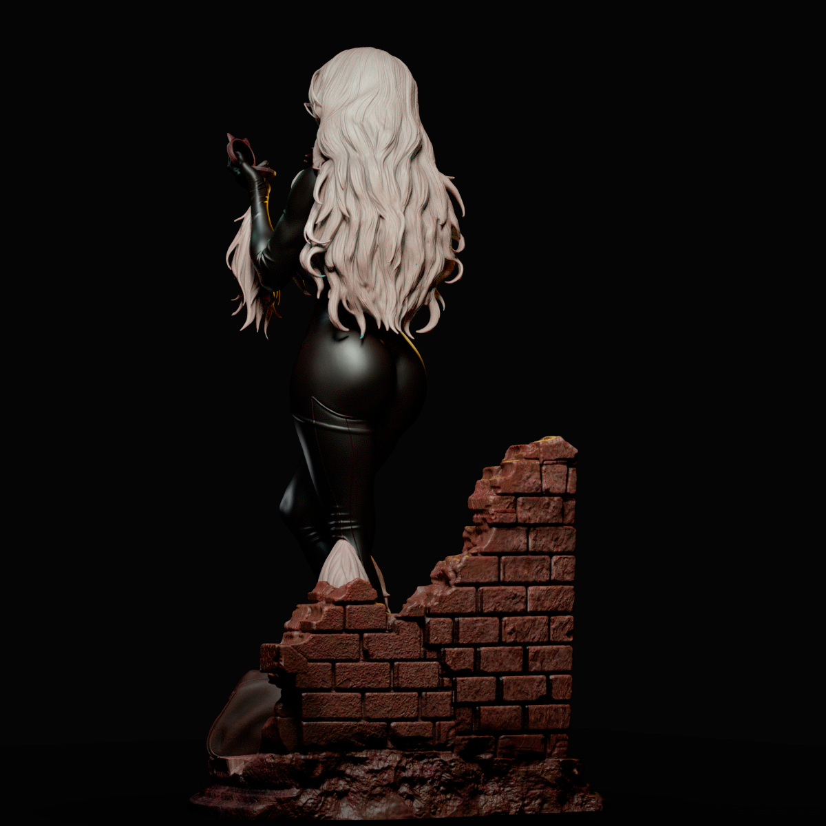 Black Cat Statue 3D-Printed Kit