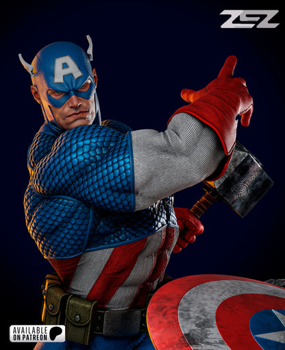 Captain America Statue 3D-Printed Kit