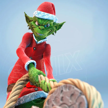 Santa & Grinch Statue