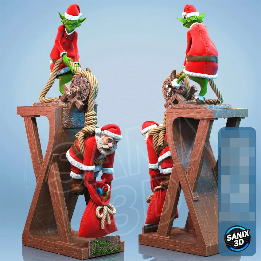 Santa & Grinch Statue