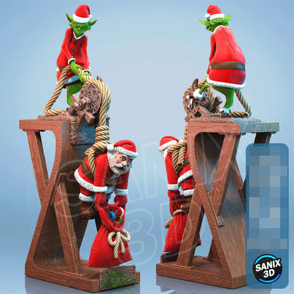 Santa & Grinch Statue