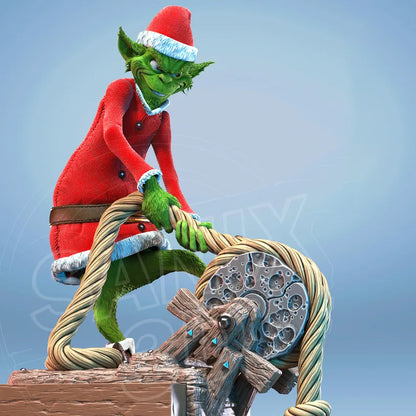 Santa & Grinch Statue