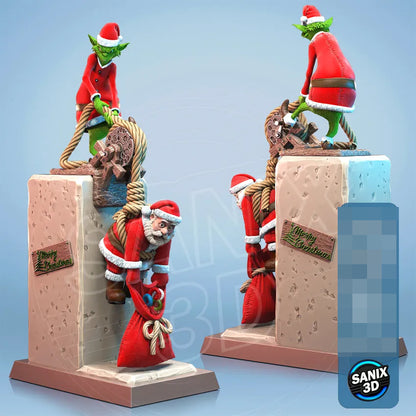 Santa & Grinch Statue