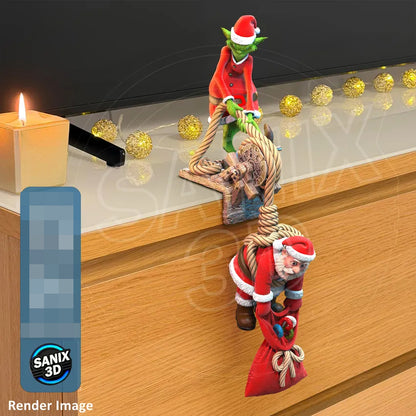 Santa & Grinch Statue