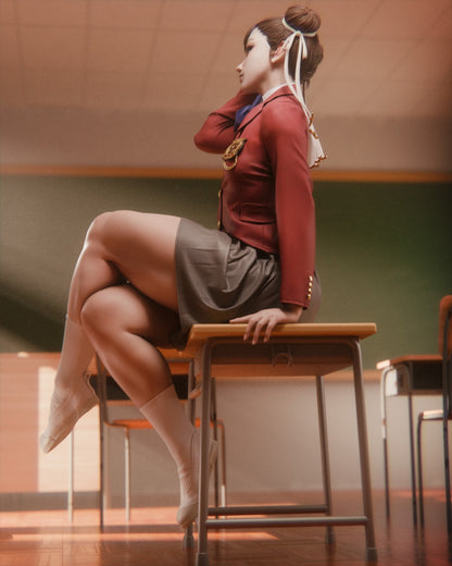 Chun-Li (School Uniform) Statue 3D-Printed Kit