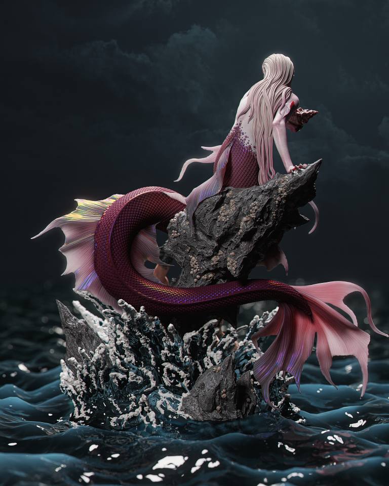 Mermaid Statue 3D-Printed Kit