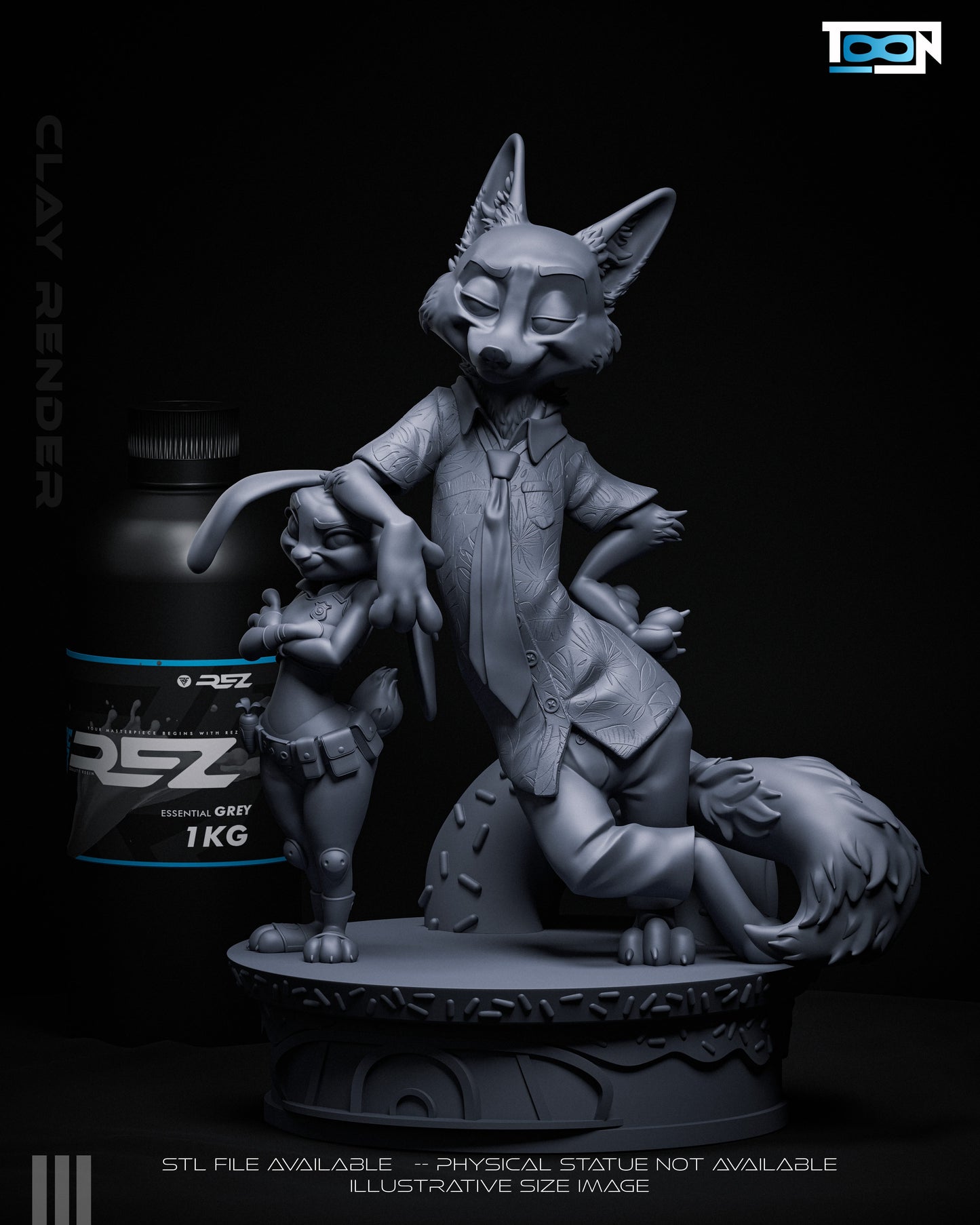 Nick Wylde And Juddy Hopps Statue 3D-Printed Kit