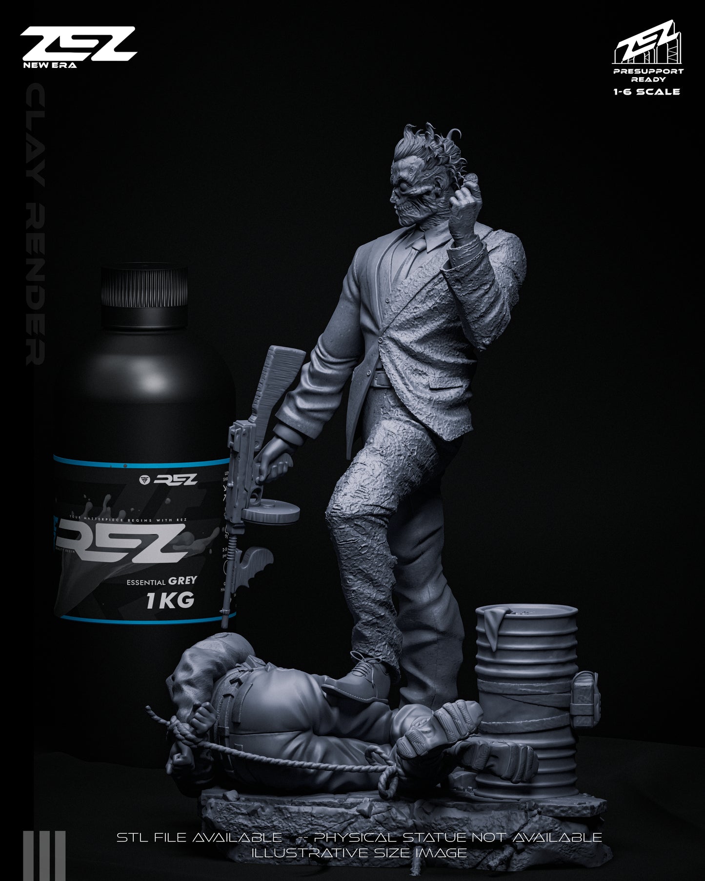 Two Face Statue 3D-Printed Kit