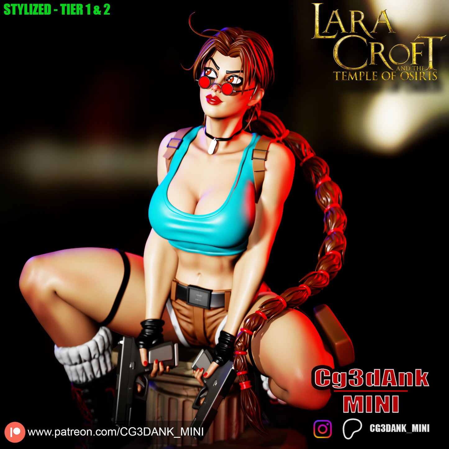 Lara Croft Statue 3D-Printed Kit