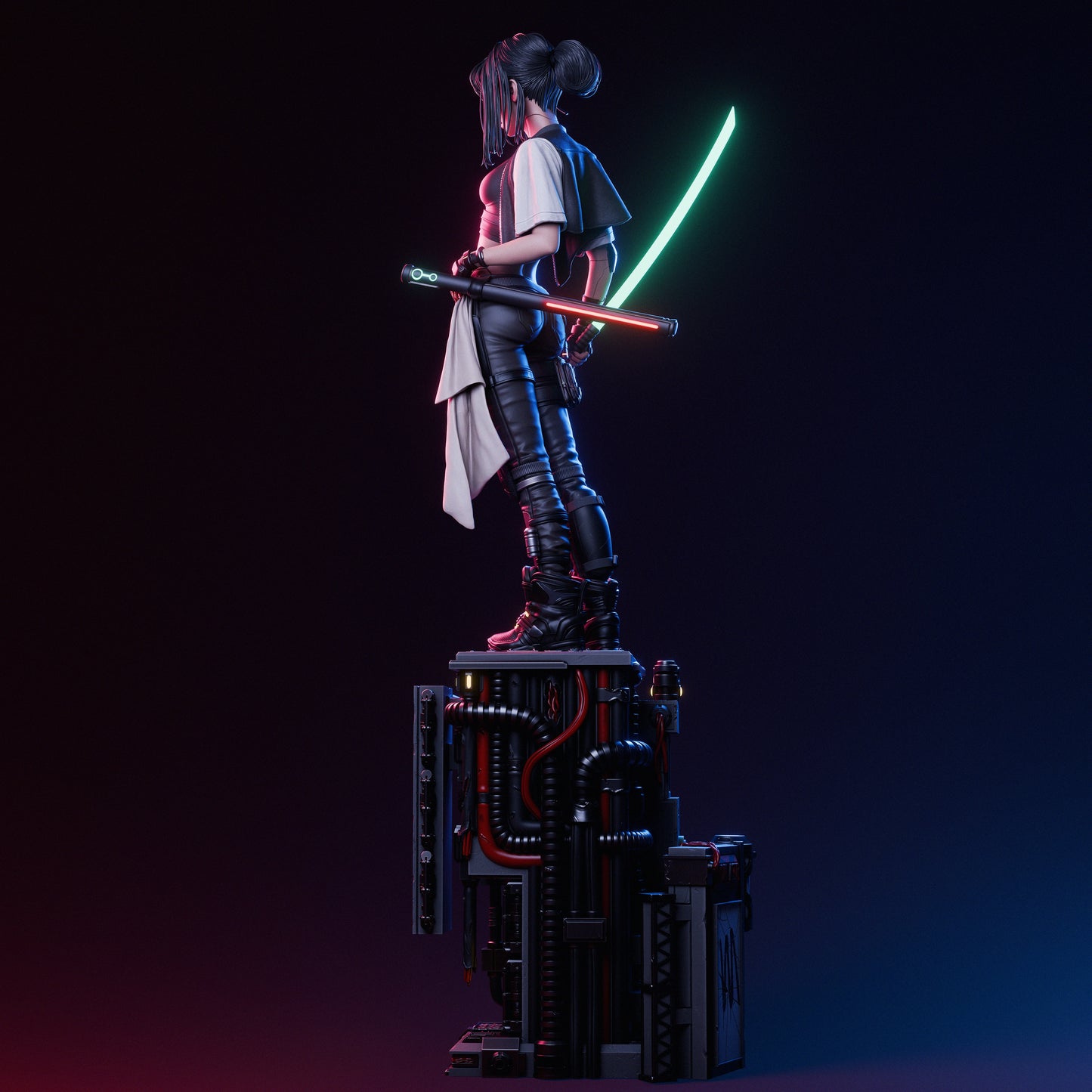 Cyber Samurai Statue 3D-Printed Kit