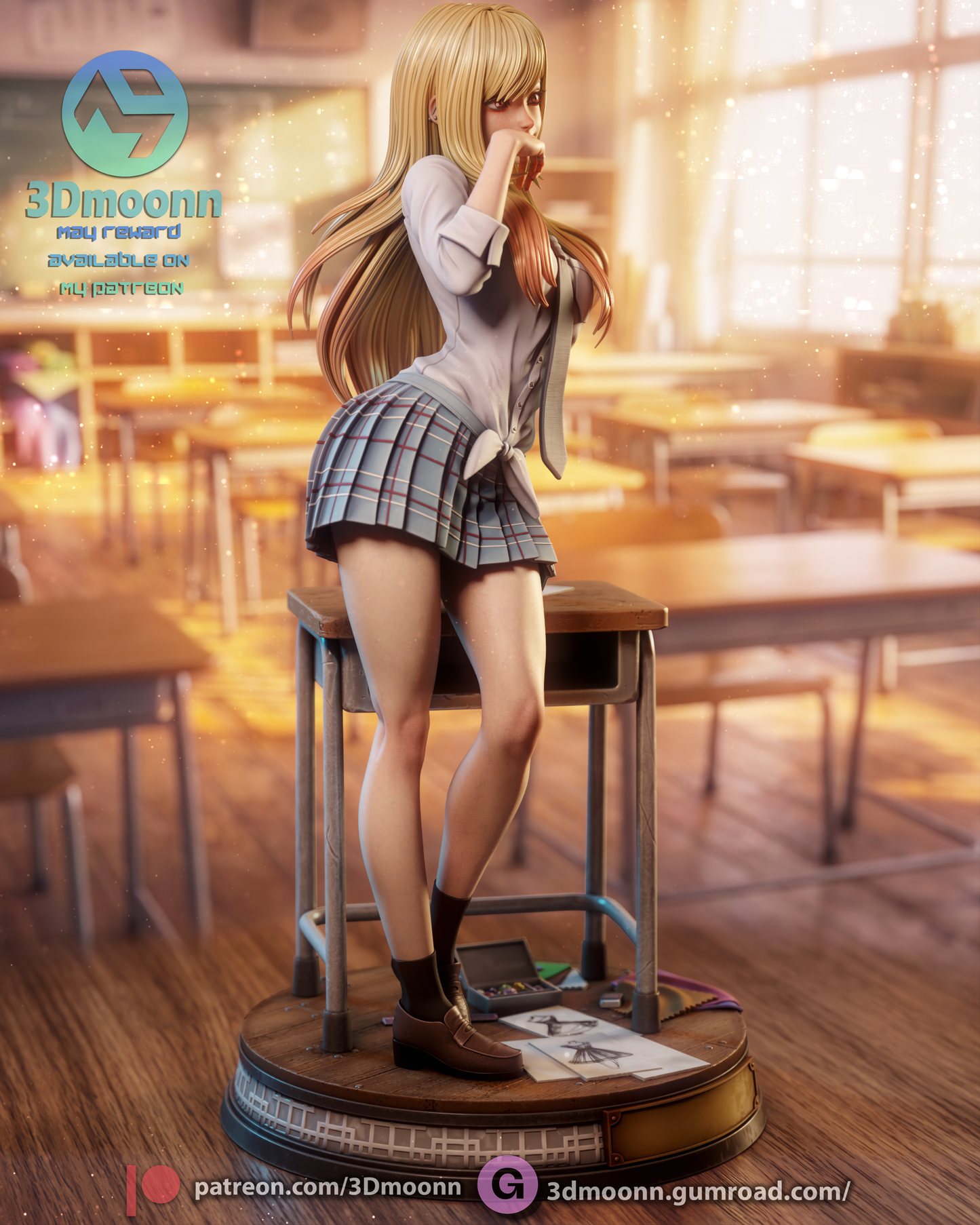 Marin Kitagawa Statue 3D-Printed Kit