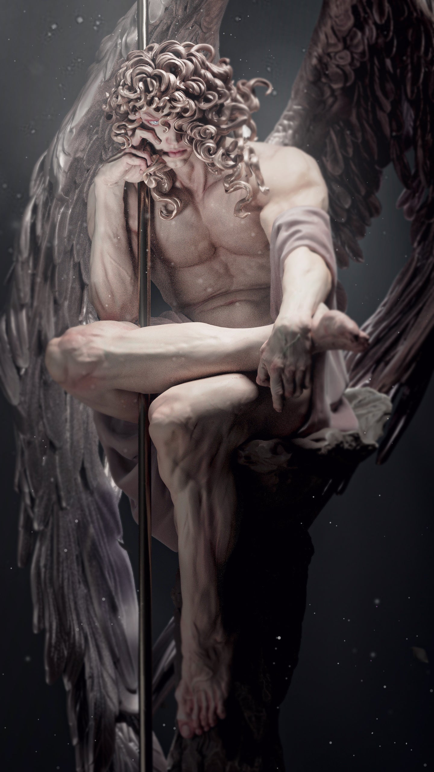 Fallen Angel Statue 3D-Printed Kit