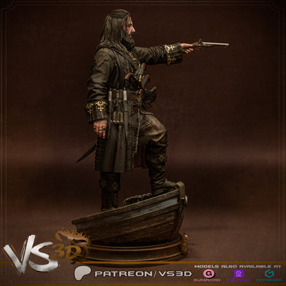 Black Beard Statue 3D-Printed Kit