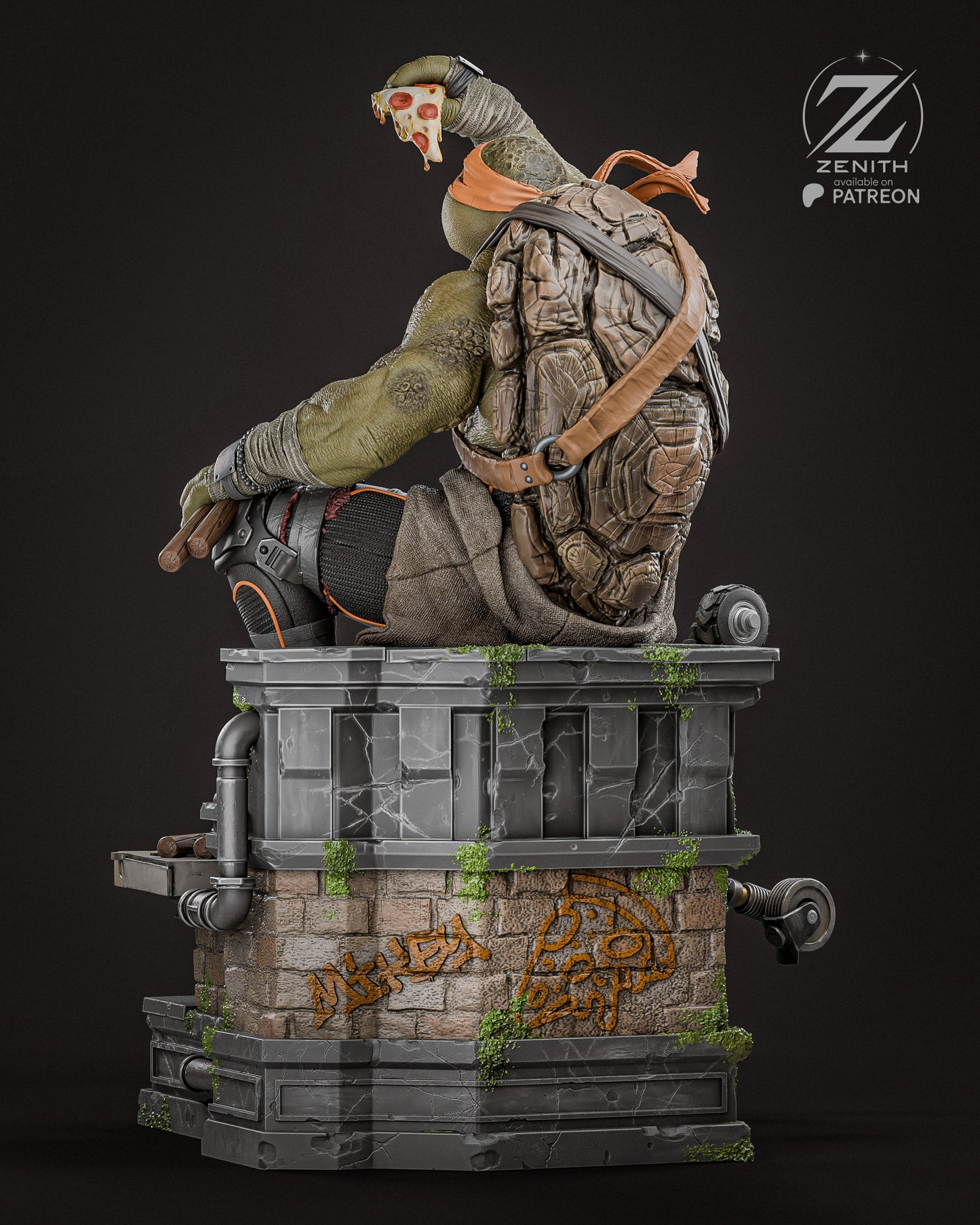Michelangelo TMNT Statue 3D-Printed Kit