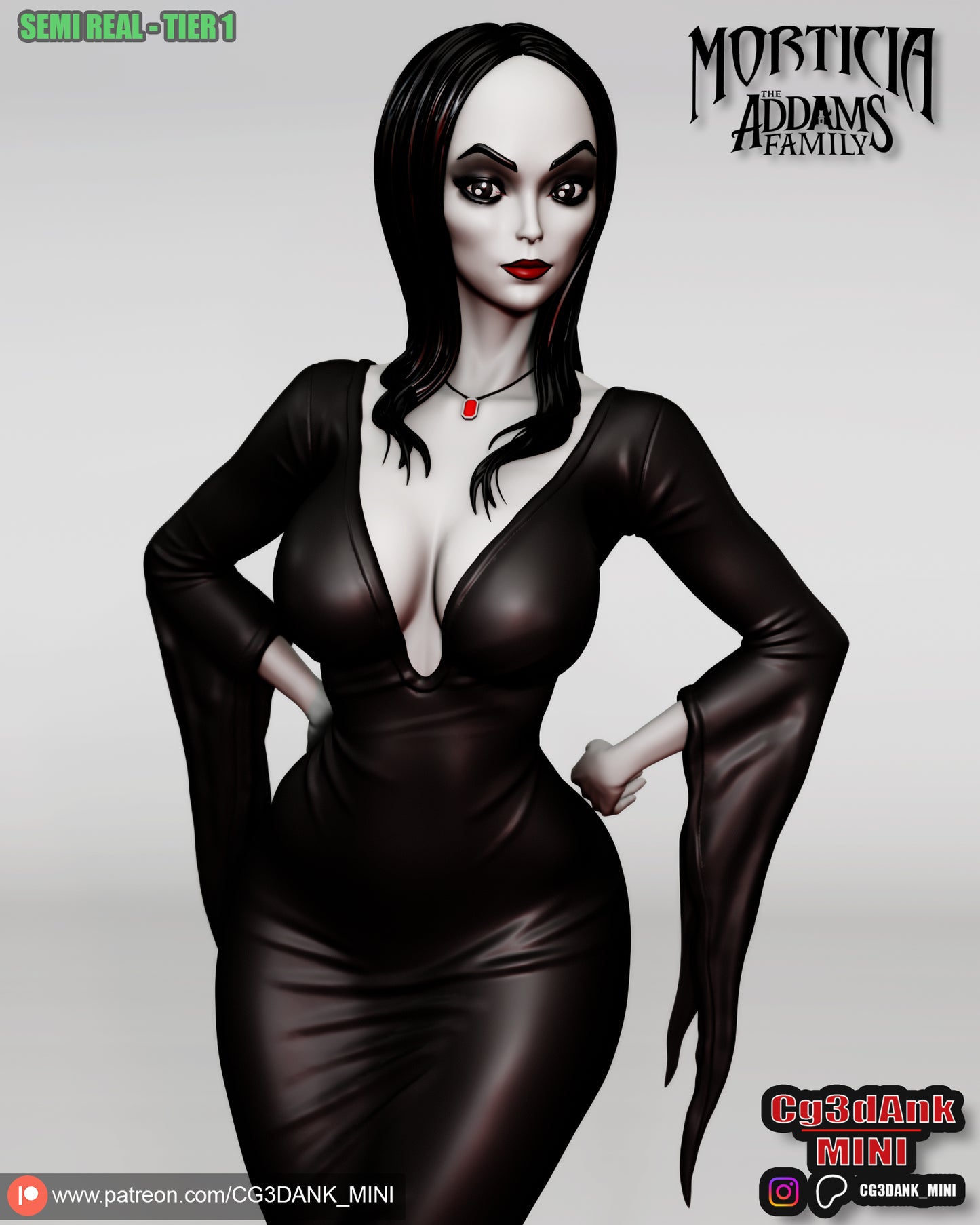 Morticia Addams Statue 3D-Printed Kit