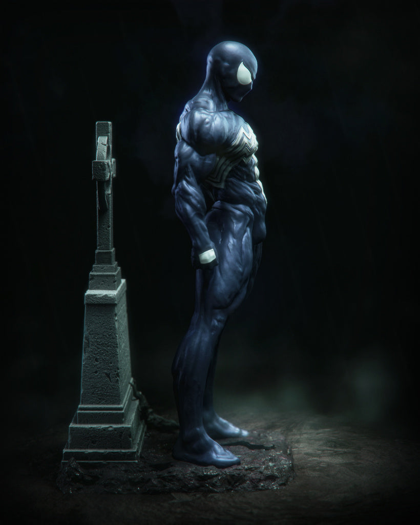 Symbiote Spiderman Statue 3D-Printed Kit
