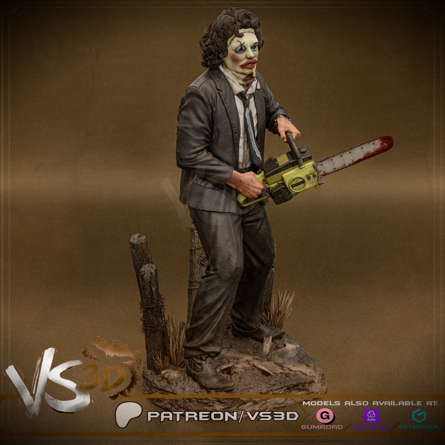 Leatherface Statue 3D-Printed Kit