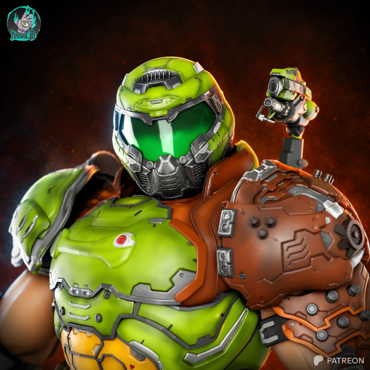 Doom Slayer Statue 3D-Printed Kit