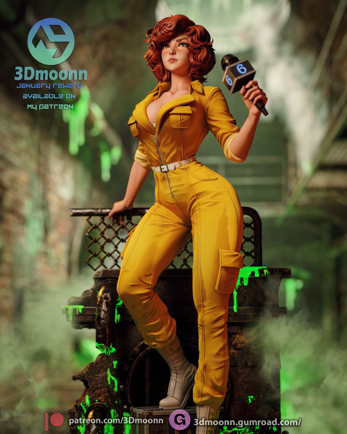 April O'Neil TMNT Statue 3D-Printed Kit