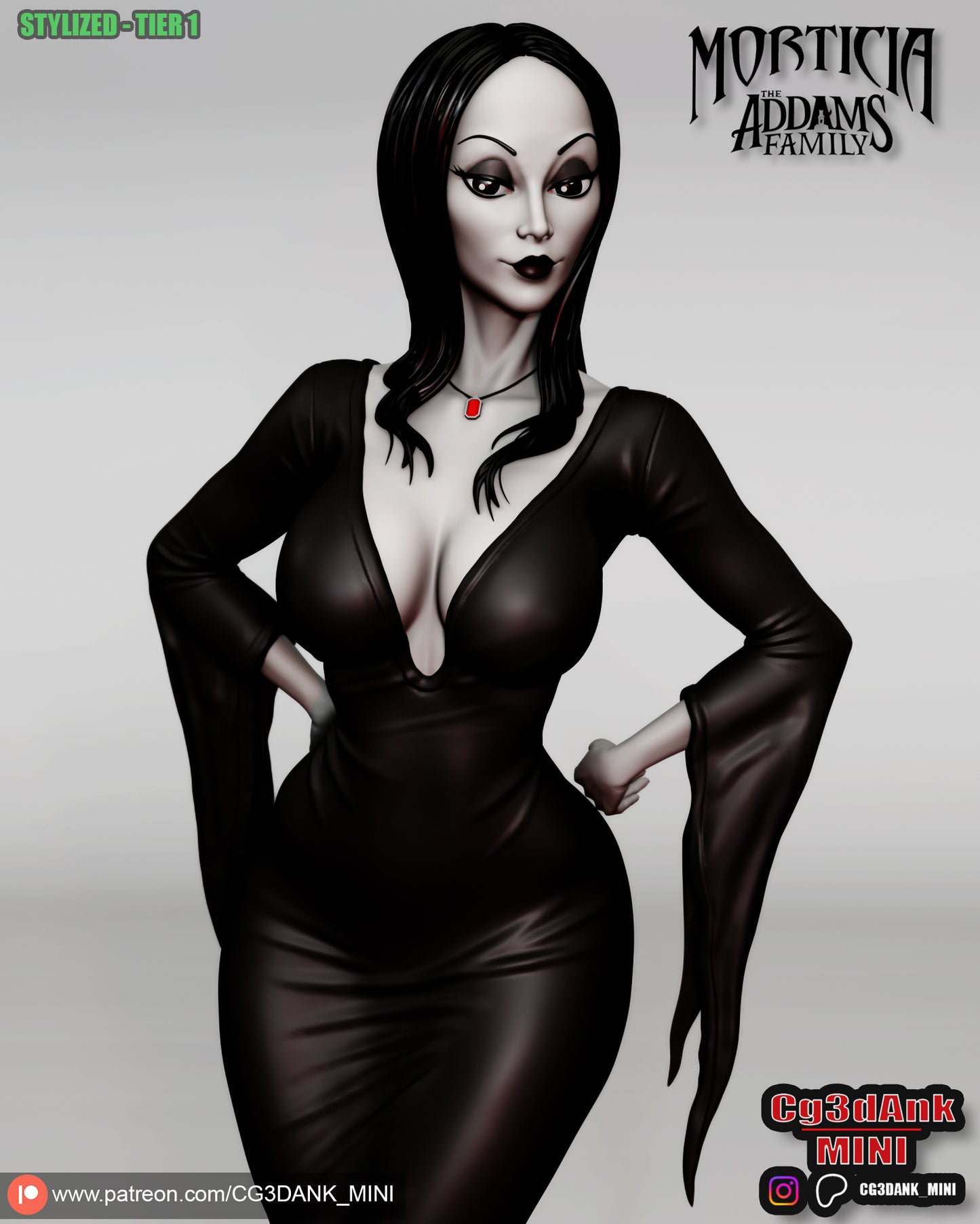 Morticia Addams Statue 3D-Printed Kit