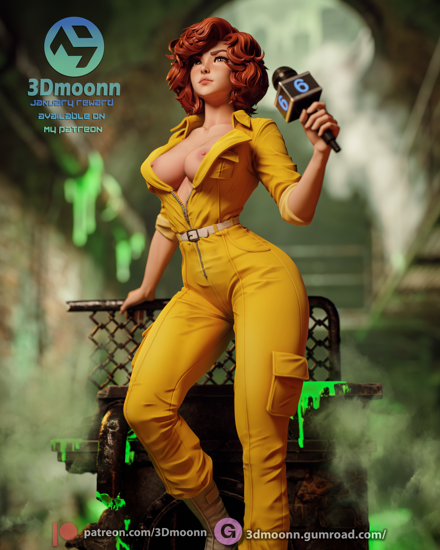 April O'Neil TMNT Statue 3D-Printed Kit