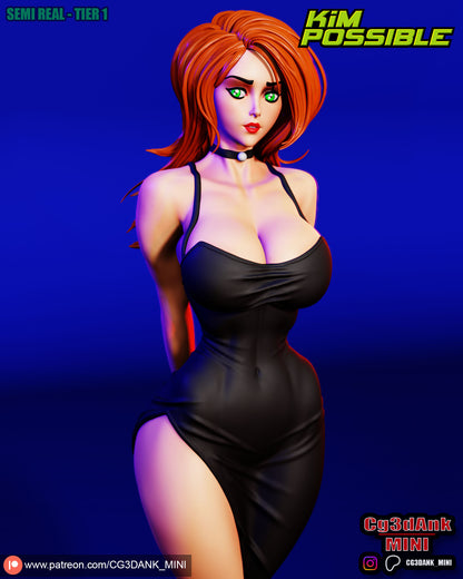 Kim Possible Statue 3D-Printed Kit