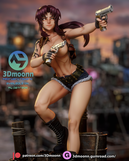 Revy (Black Lagoon) Statue 3D-Printed Kit