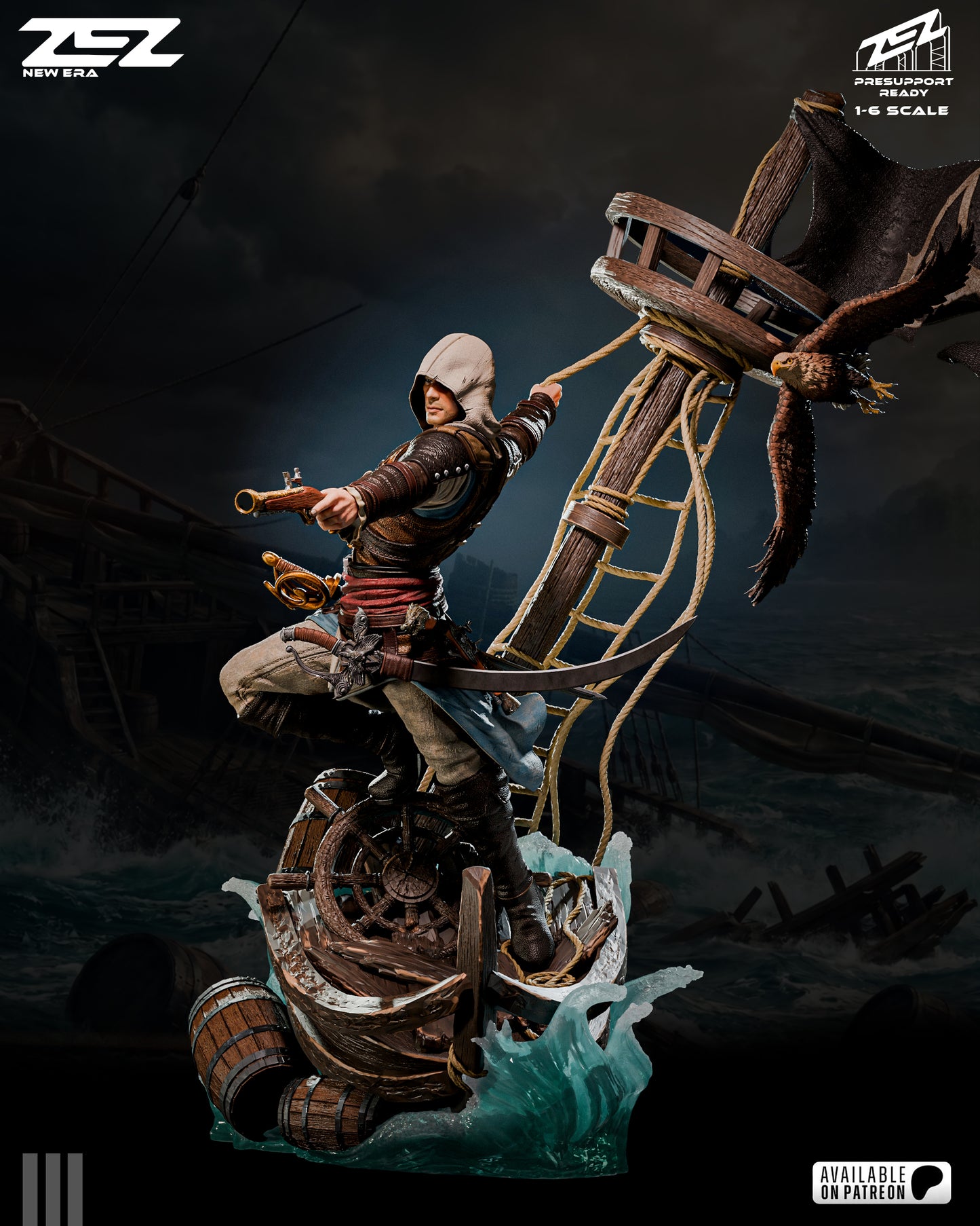Edward Kenway Statue 3D-Printed Kit