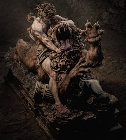 Samson Vs The Lion Statue 3D-Printed Kit