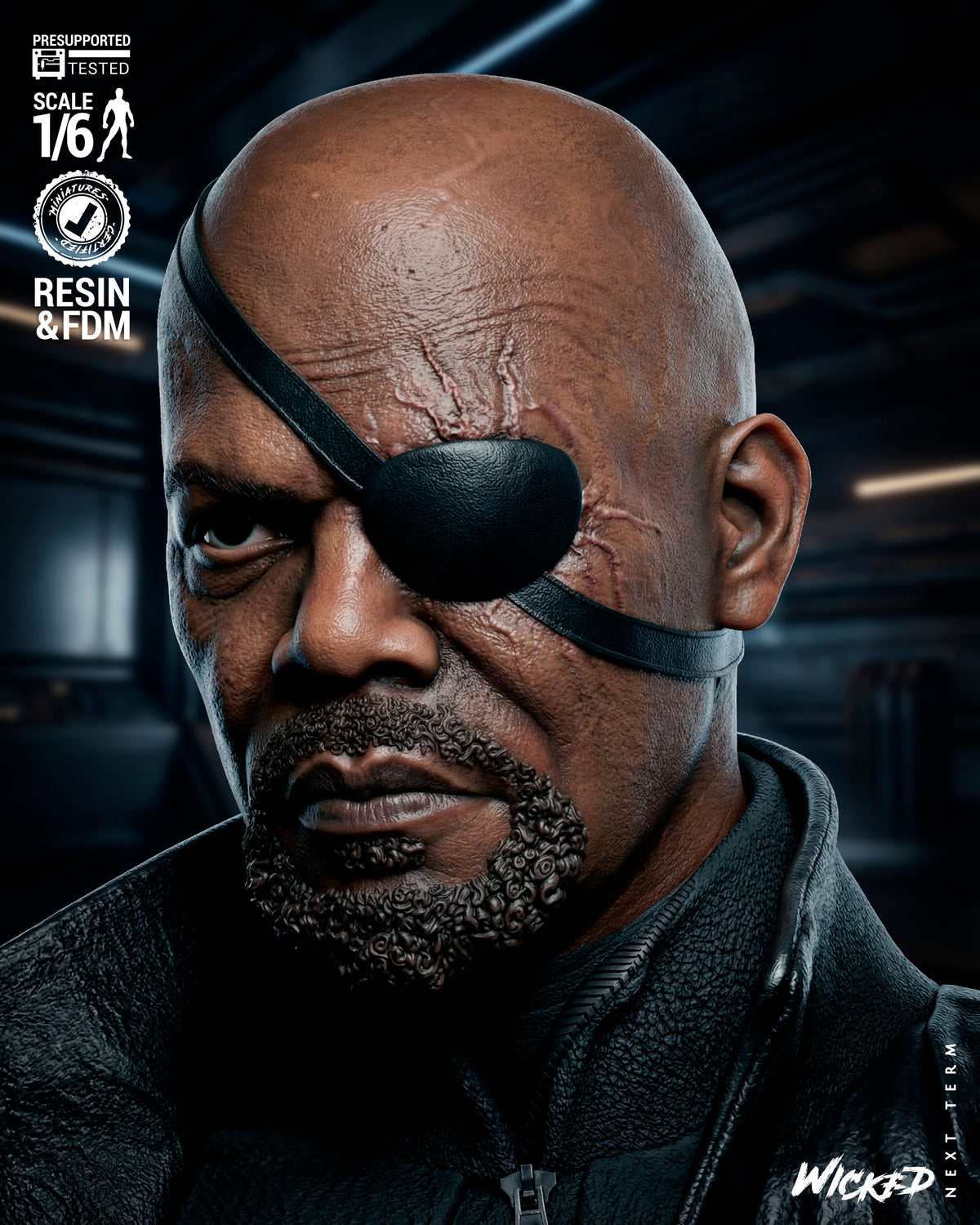 Nick Fury Statue 3D-Printed Kit