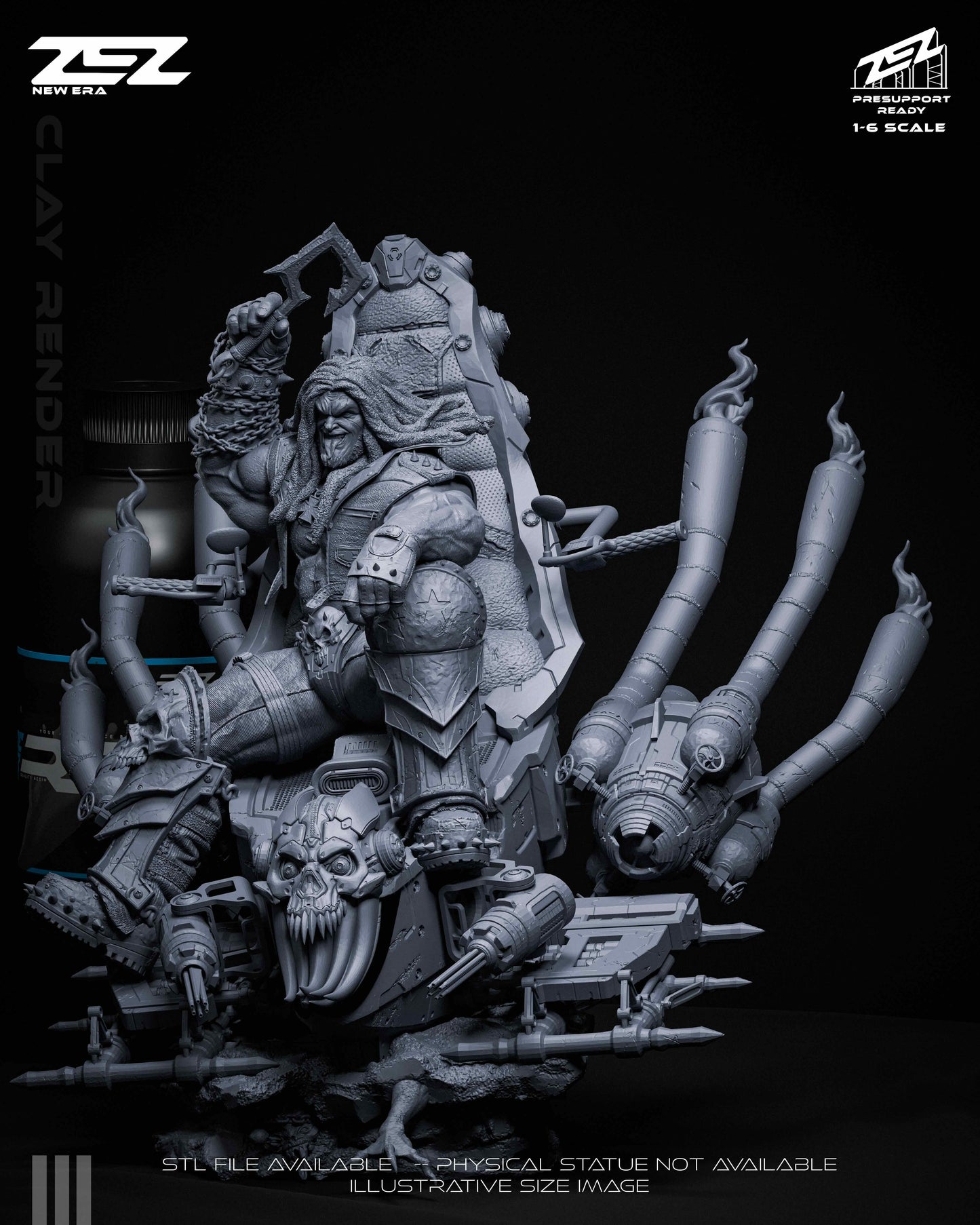 Lobo (Throne) Statue 3D-Printed Kit