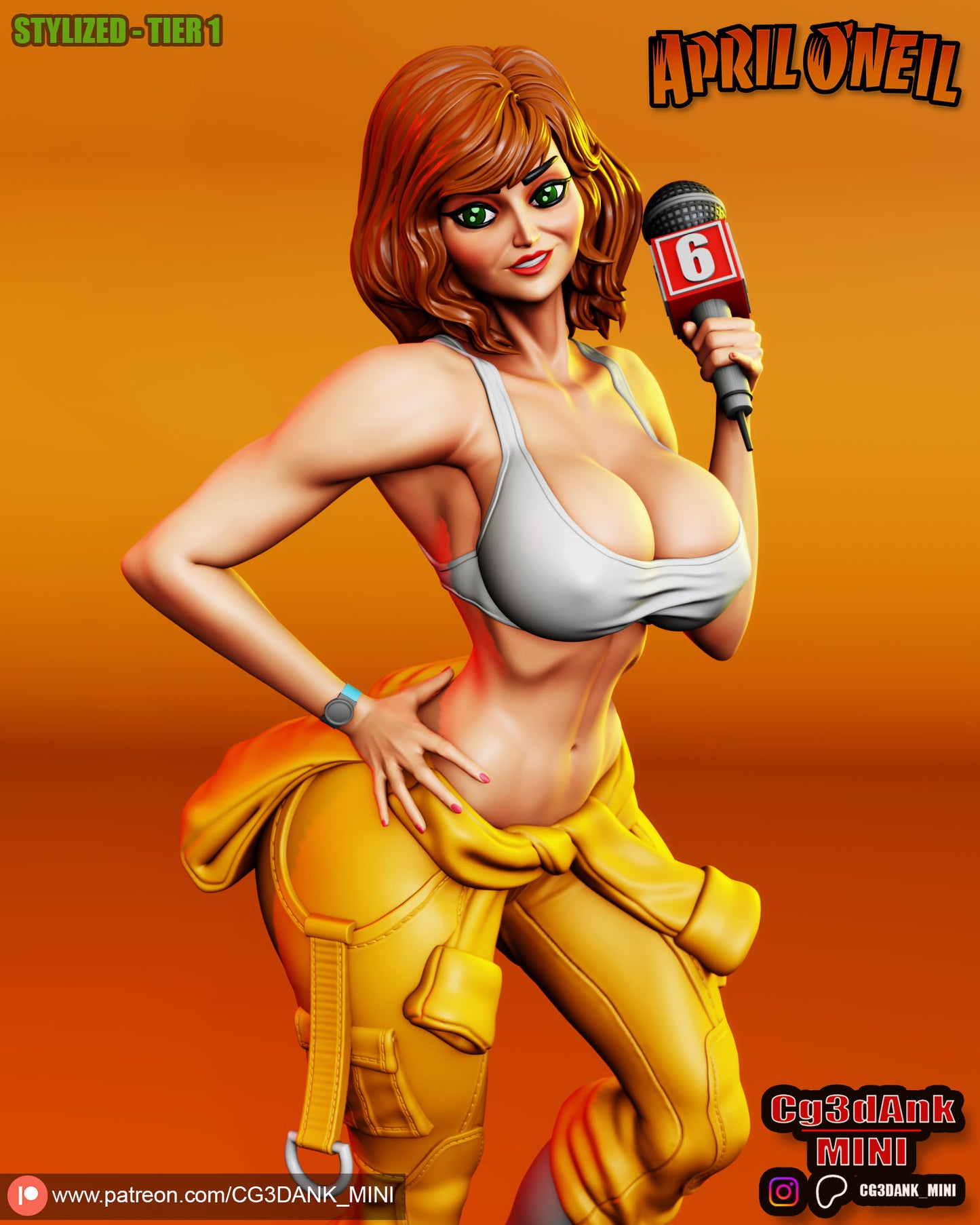 April O'Neil Statue 3D-Printed Kit