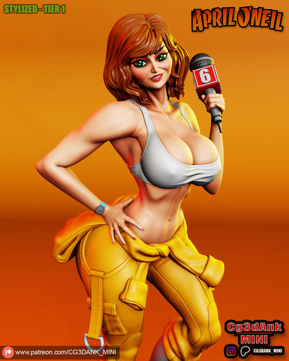 April O'Neil Statue 3D-Printed Kit
