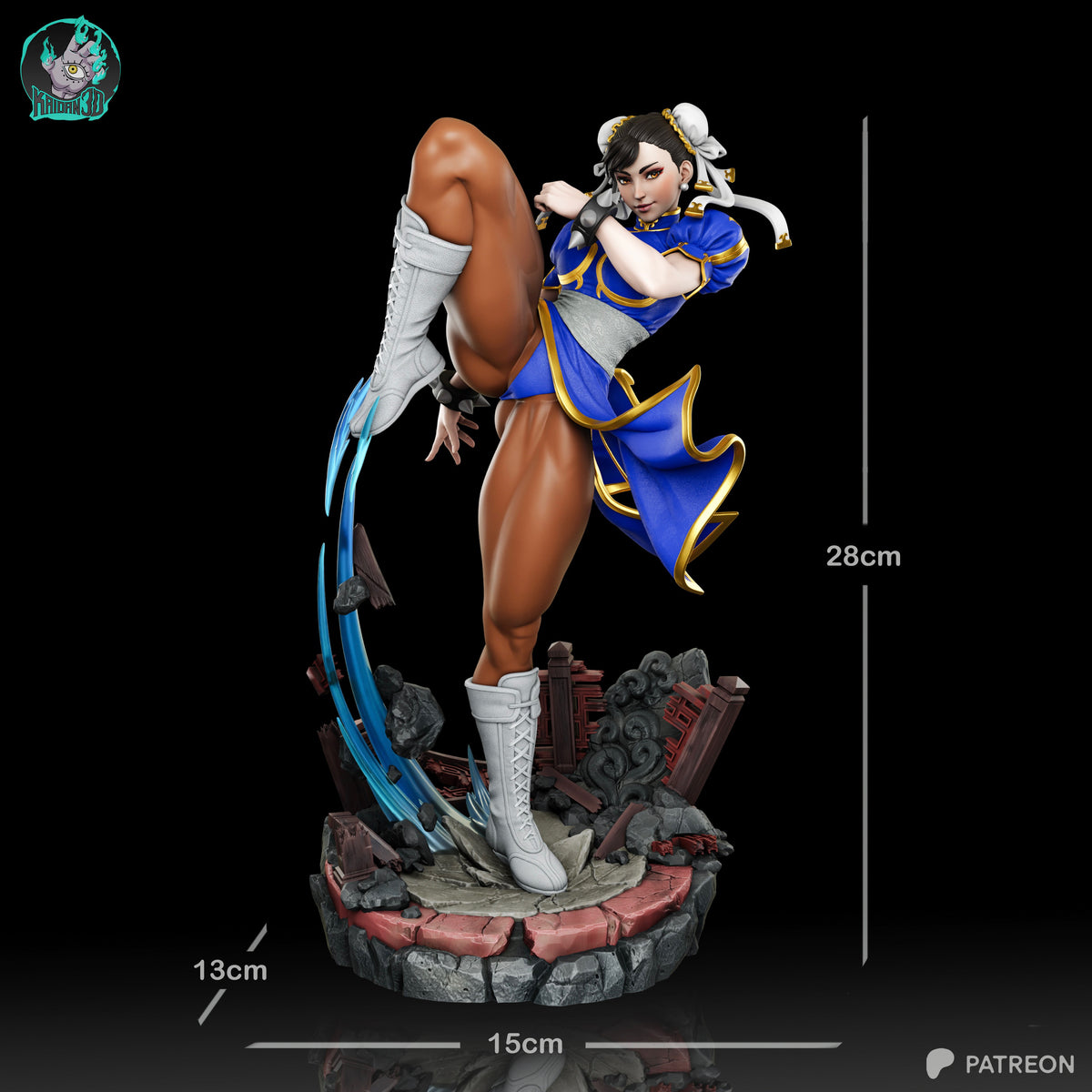 Chun-Li Statue 3D-Printed Kit