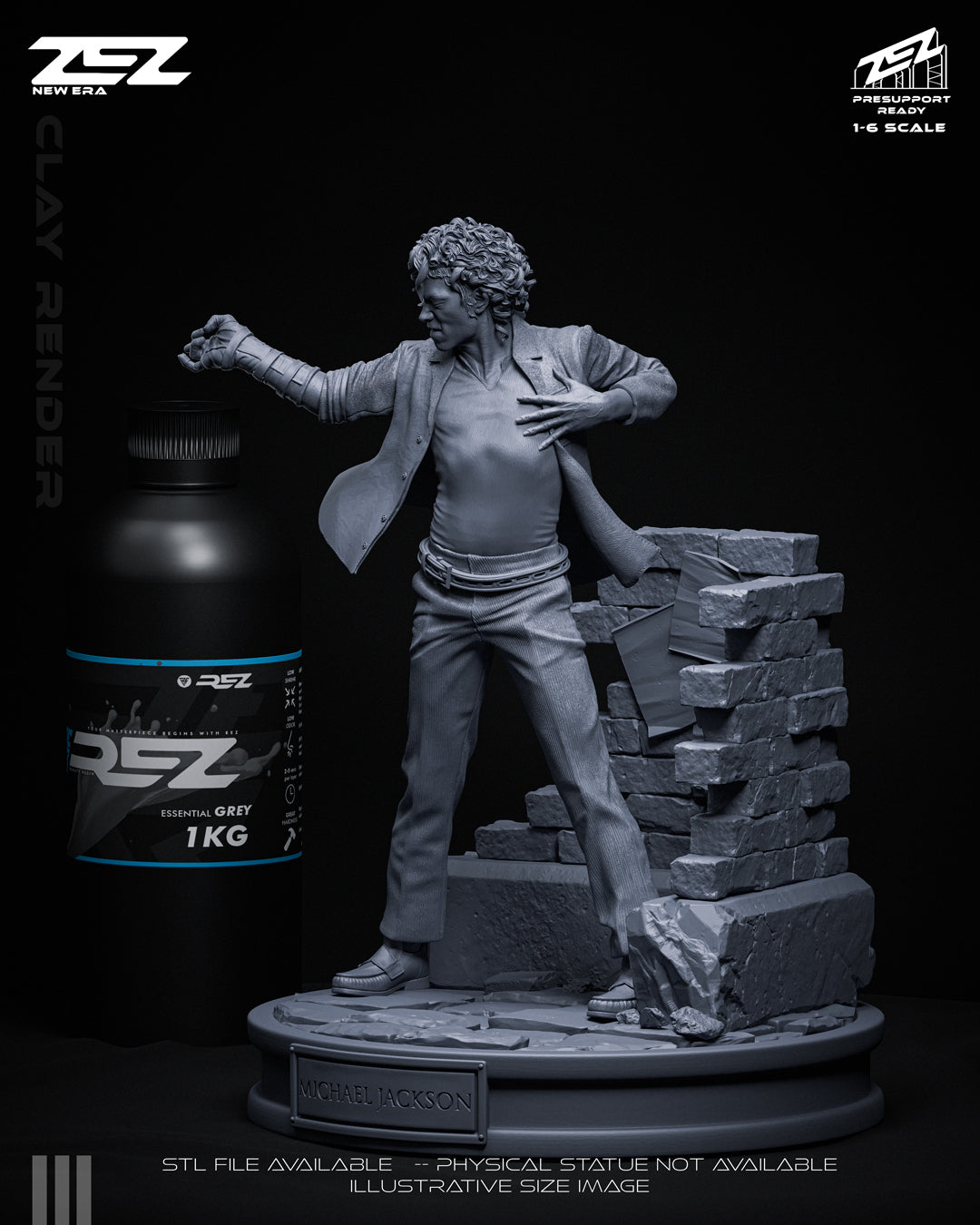 Michael Jackson Statue 3D-Printed Kit