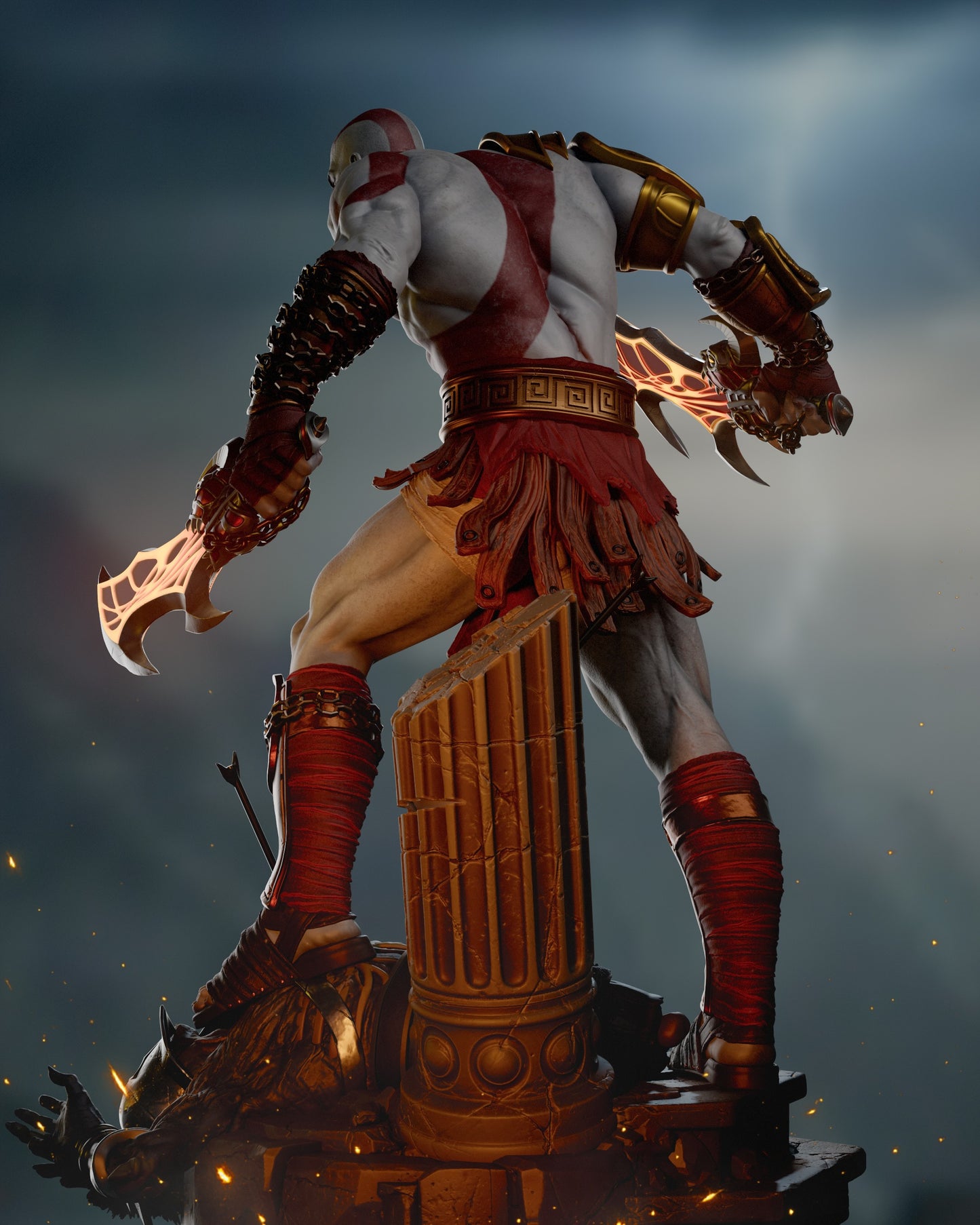 Kratos Statue 3D-Printed Kit