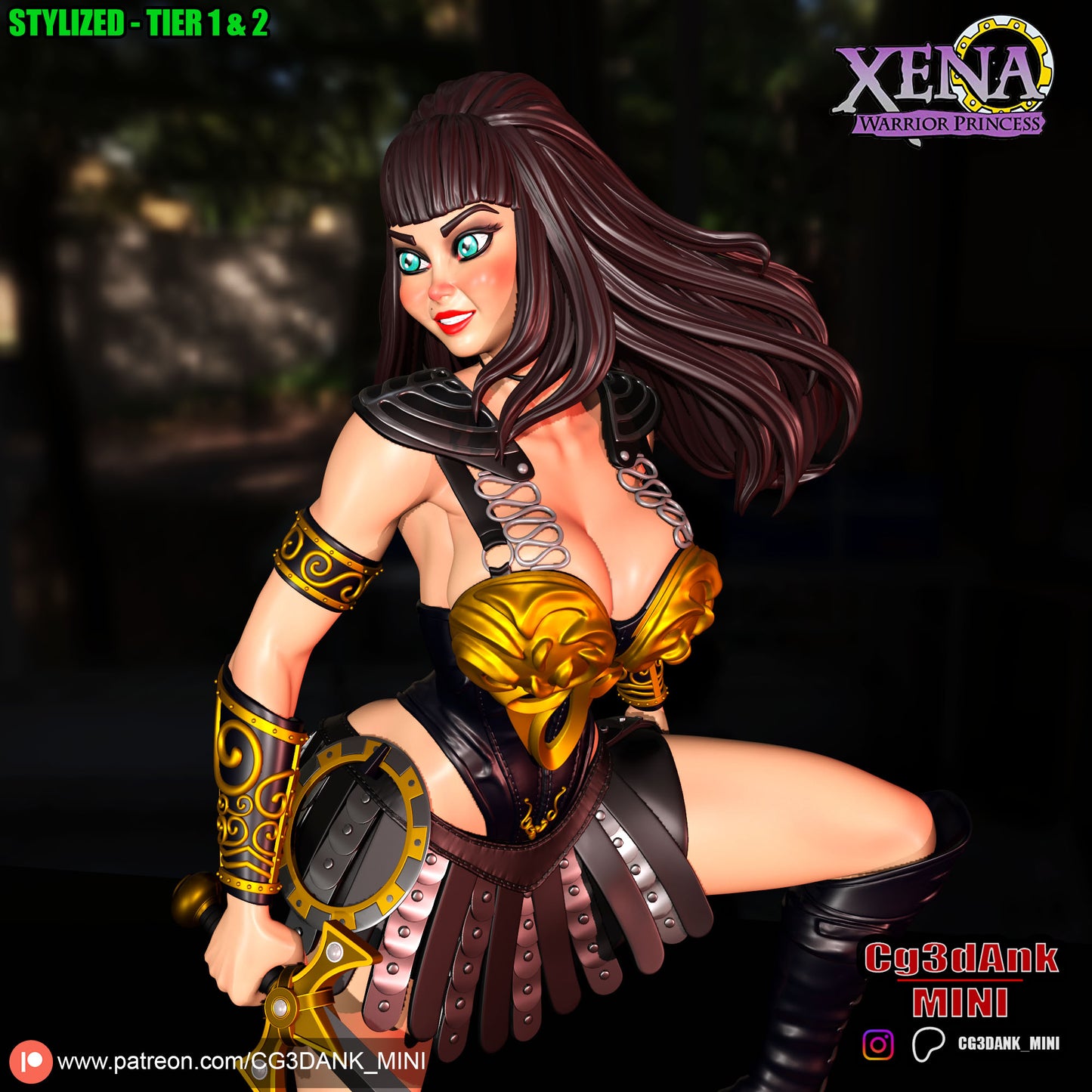 Xena - Warrior Parincess Statue 3D-Printed Kit