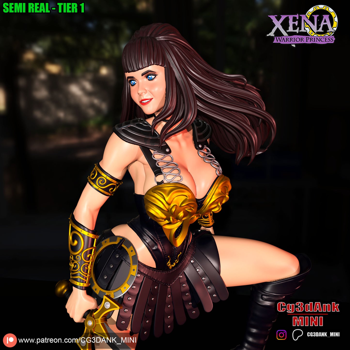 Xena - Warrior Parincess Statue 3D-Printed Kit