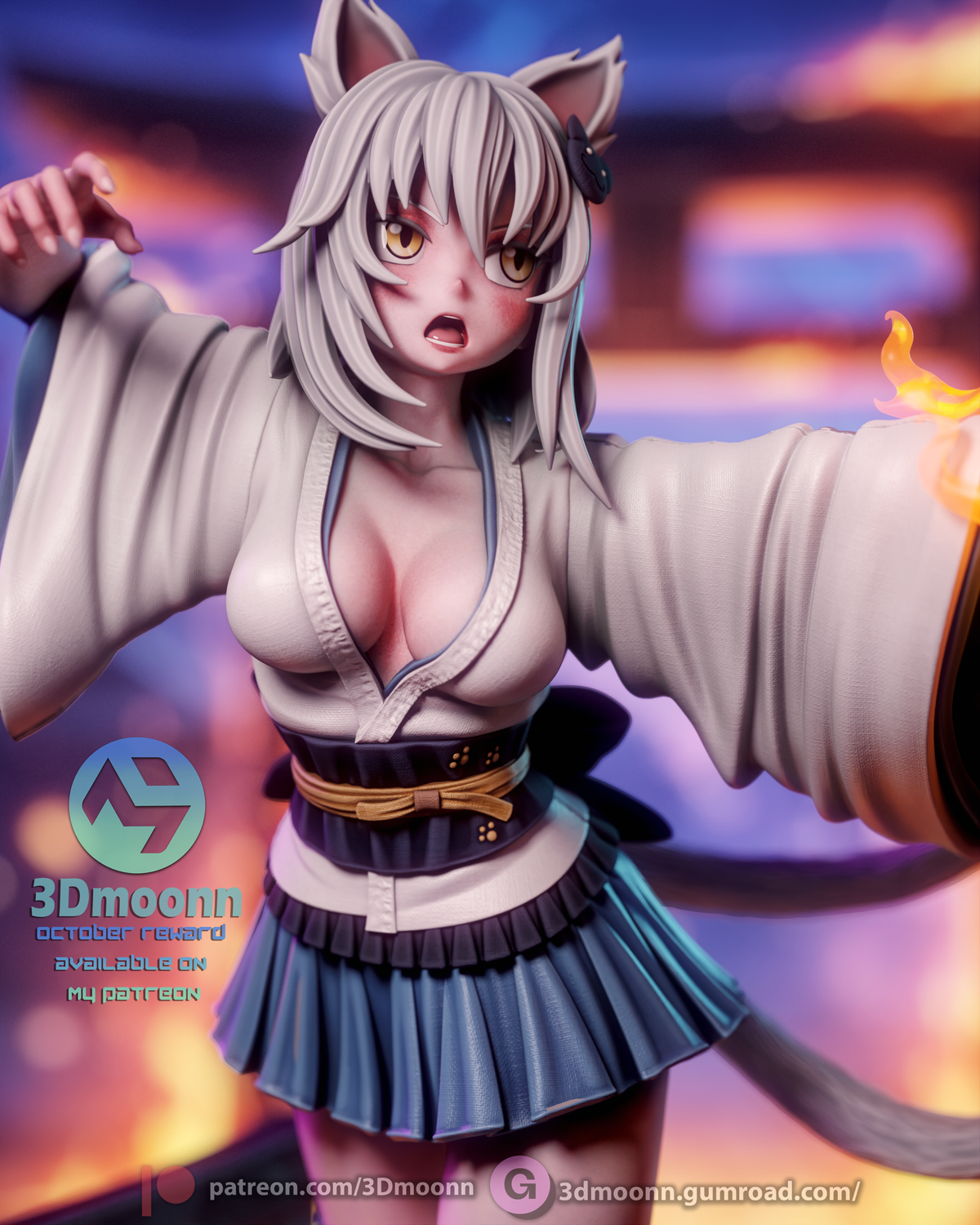 Koneko Toujou Statue 3D-Printed Kit